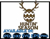 Easter svg SVG DXF JPEG Silhouette Cameo Cricut Hunting season svg iron on Easter eggs svg Egg hunt svg Product Image 2