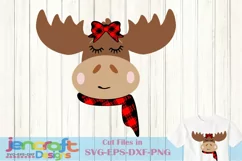 Christmas svg Girl Moose face svg, camping svg, outdoor svg Product Image 3