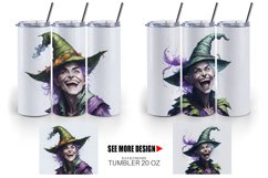 Cackling Witch | Tumbler Sublimation Wrap Product Image 5