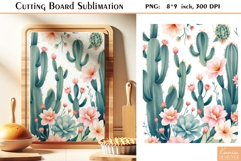 Retro Desert Cactus|Succulent| Vintage Cutting Board Product Image 1