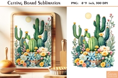 Retro Desert Cactus|Succulent| Vintage Cutting Board Product Image 1