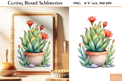 Retro Desert Cactus|Succulent| Vintage Cutting Board Product Image 1