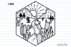 Cactus Svg Design, Cactus scene Svg, Desert Scene Svg. Product Image 3