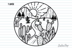 Cactus Svg Design, Cactus scene Svg, Desert Scene Svg. Product Image 2