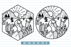 Cactus Svg Design, Cactus scene Svg, Desert Scene Svg. Product Image 1