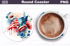 Patriotic Coaster | American Flag Flowers Car Coaster Product Image 1