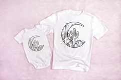 Cactus And Moon Wreath Flower Illustration Clipart PNG Product Image 2