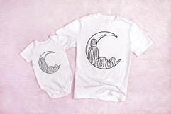 Cactus And Moon Wreath Flower Illustration Clipart PNG Product Image 2