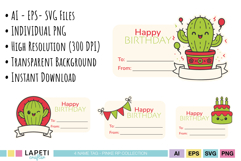 Birthday tags with to and from lines