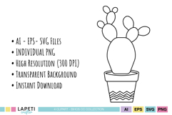 succulent line art png