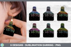 Bundle of six Cactus cattle ear cow tag earrings sublimation designs.