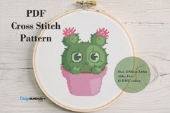 Cactus Kitten Cross Stitch Pattern - Digital Download PDF Product Image 1