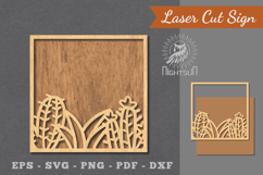 Cactus Laser Cut Sign Product Image 1
