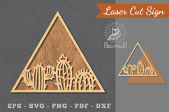Cactus Laser Cut Sign Product Image 1