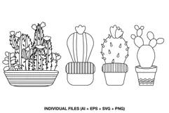 cactus coloring clipart for crafts