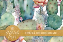 Seamless Succulent &amp; Cactus Patterns - Seamless Backgrounds Product Image 2