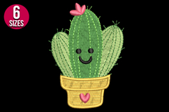 Cactus Plant with Flower Machine Embroidery Design - 6 sizes Product Image 2