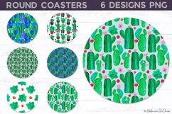 Cactus Coaster Sublimation | Cactus Round Coaster Product Image 1