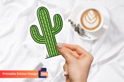 Cactus Sticker, Desert Plant Stickers, Green Cactus Art Product Image 1