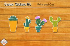 Cactus Stickers #6 | Print and Cut Product Image 1