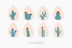 Cactus Teardrop Earring Sublimation Designs Product Image 2