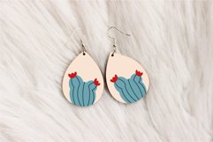 Cactus Teardrop Earring Sublimation Designs Product Image 4