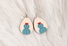 Cactus Teardrop Earring Sublimation Designs Product Image 6