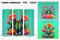Succulent tumbler wrap | Cactus tumbler PNG | Floral tumbler Product Image 1
