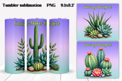 Succulent tumbler wrap | Cactus tumbler PNG | Floral tumbler Product Image 1
