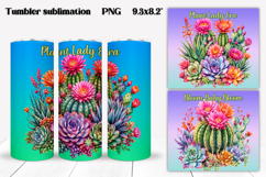 Succulent tumbler wrap | Cactus tumbler PNG | Floral tumbler Product Image 1