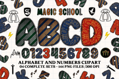Wizard Magic School Alphabet Clipart, wizard letters doodle Product Image 1