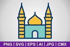 Vector Mosque Icon Product Image 1