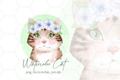 Watercolor cat in wreath Product Image 1