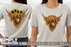 Cute Highland Cow Sublimation Png Designs Product Image 4