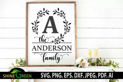 Family Monogram SVG for Family, Home, Farmhouse Sign Product Image 1