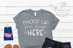 Mock up Bella Canvas 3001 Deep Heather Unisex Mockup Product Image 1