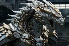 Majestic metallic dragon sculpture close-up Product Image 1