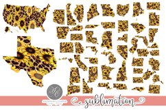 50 States Sunflowers and Leapard Print| Sublimation File Product Image 1