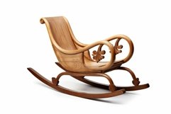 Elegant wooden rocking sleigh isolated on white Product Image 1