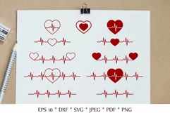 Heartbeat SVG. Line heart beat SVG. Love Product Image 1
