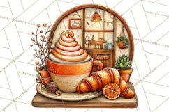 Cozy Coffee Shop PNG Clipart, Cute Barista Clip Art Cafe PNG Product Image 3