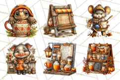 Cozy Coffee Shop PNG Clipart, Cute Barista Clip Art Cafe PNG Product Image 6