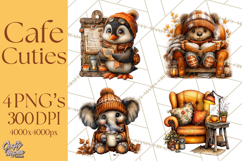 Cozy Coffee Shop PNG Clipart, Cute Barista Clip Art Cafe PNG Product Image 1