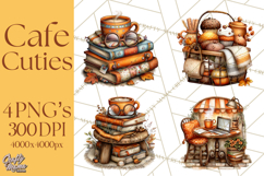 Cozy Coffee Shop PNG Clipart, Cute Barista Clip Art Cafe PNG Product Image 1