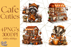 Cozy Coffee Shop PNG Clipart, Cute Barista Clip Art Cafe PNG Product Image 1