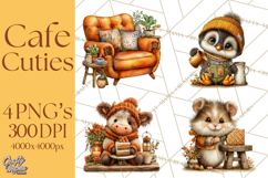 Cozy Coffee Shop PNG Clipart, Cute Barista Clip Art Cafe PNG Product Image 1