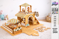 Coffee Shop Laser Cut | Dollhouse | Kids Laser |CNC Product Image 1