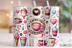 Cafecito Y Chisme Tumbler Wrap PNG, Coffee Tumbler, Mexican Product Image 1