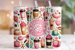 Cafecito Y Chisme Tumbler Wrap PNG, Coffee Tumbler, Mexican Product Image 1