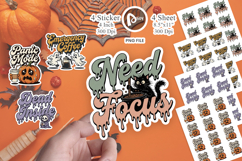 Caffeinated Retro Halloween Sticker Product Image 1